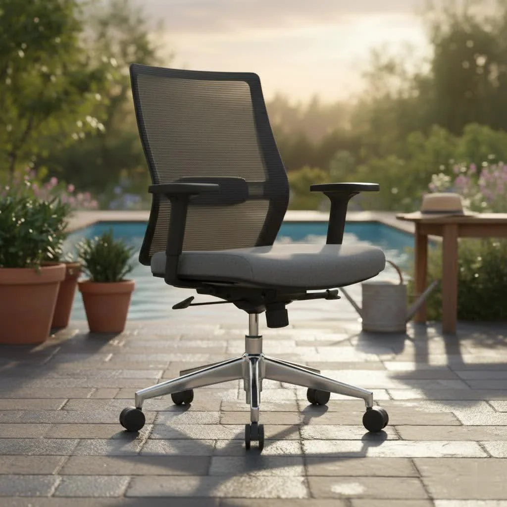 Elegant wooden office chair in a classic study