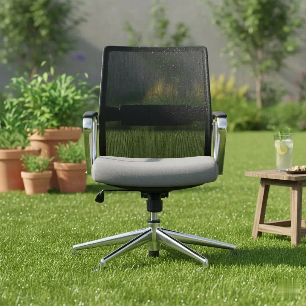 Adjustable office chair in a modern workspace