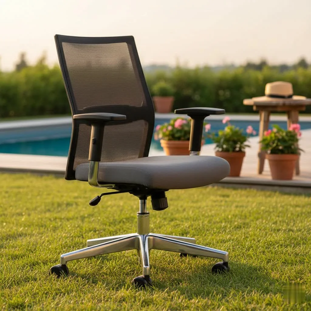 Eames Aluminum Group office chair in a modern office setting